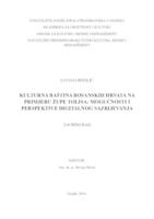 Kulturna baština bosanskih Hrvata na primjeru župe Tolisa: mogućnosti i perspektive digitalnog sazrijevanja