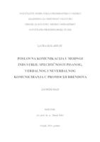 Poslovna komunikacija u modnoj industriji: specifičnosti pisanog, verbalnog i neverbalnog komuniciranja u promociji brendova