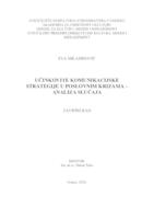 Učinkovite komunikacijske strategije u poslovnim krizama - analiza slučaja