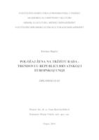 Položaj žena na tržištu rada - trendovi u Republici Hrvatskoj i Europskoj Uniji