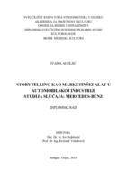 Storytelling kao marketinški alat u automobilskoj industriji; studija slučaja: Mercedes-Benz