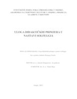 prikaz prve stranice dokumenta Uloga didaktičkih primjera u nastavi solfeggia
