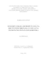 prikaz prve stranice dokumenta Fenomen straha od propuštanja na društvenim mrežama i utjecaj na potrošačko ponašanje korisnika