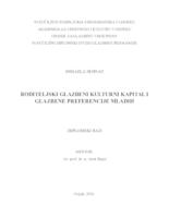 prikaz prve stranice dokumenta Roditeljski glazbeni kulturni kapital i glazbene preferencije mladih