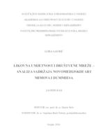 prikaz prve stranice dokumenta Likovna umjetnost i društvene mreže - analiza sadržaja novomedijskih art mimova i dummiesa