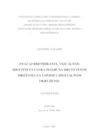 prikaz prve stranice dokumenta Značaj brendiranja, vizualnog identiteta i strategije na društvenim mrežama za uspjeh u digitalnom okruženju