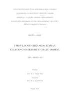 prikaz prve stranice dokumenta Upravljanje organizacijama u kulturnom sektoru u gradu Osijeku