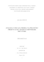 prikaz prve stranice dokumenta Analiza utjecaja medija na političku orijentaciju građana Republike Hrvatske