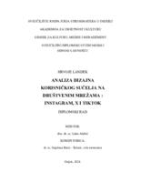 prikaz prve stranice dokumenta Analiza dizajna korisničkog sučelja na društvenim mrežama: Instagram, X i TikTok