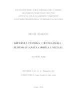 prikaz prve stranice dokumenta Kiparska tehnika i tehnologija - plošno istanjena forma u metalu